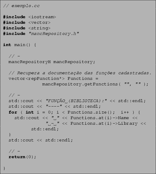 \begin{figure}\lstinputlisting[frame=tlbr, language=C++]{codigo/exemplo-mancRepositoryH.cc}
\end{figure}